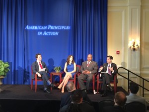 From left: APIA's Terry Schilling, Live Action's Lila Rose, TheTeaParty.net's Niger Innis, and Cato Institute's Alex Nowrasteh (photo credit: Jon Schweppe)