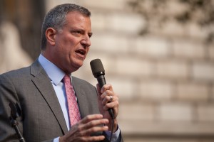 New York City Mayor Bill de Blasio (photo credit: Kevin Case, CC BY 2.0)