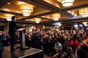 Sen. Marco Rubio (R-FL) addresses supporters on Iowa Caucus night (photo credit: iprimages via Flickr, CC BY-ND 2.0)