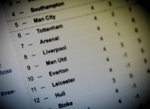 An English Premier League table (photo credit: Mike Beales via Flickr, CC BY-ND 2.0)