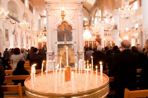 Orthodox Christians worship at a church in Damascus (photo credit: michael_swan via Flickr, CC BY-ND 2.0)