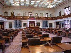 Texas State House Chamber (public domain image via Wikimedia Commons)