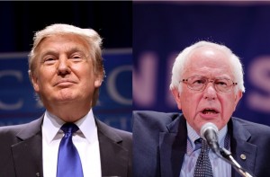 From left: Donald Trump and Sen. Bernie Sanders (I-VT)